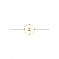 A5 Etiket 2 per vel – 210 x 148 mm – Permanent – Wit