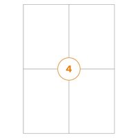 A6 Etiket 4 per vel – 105 x 148 mm – Permanent – Wit